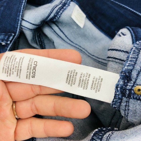 Chico's Platinum Pull On Skinny Jeans Sz 00/XS/2 - Picture 5 of 6